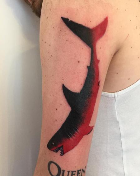 Tattoos - red shark - 127133